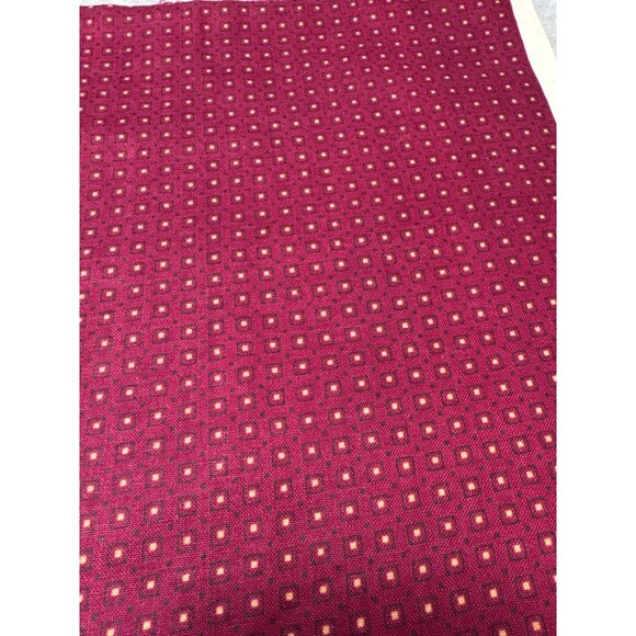Vintage Cranston Print Works Burgundy & Gold Geometric Cotton Fabric 13" x 42" Q - Picture 1 of 6